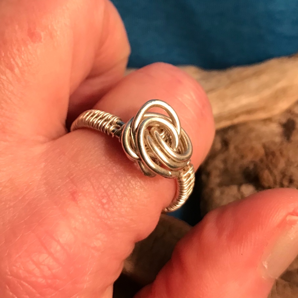 Sterling Silver Braided Wire Size 11 Knot Ring